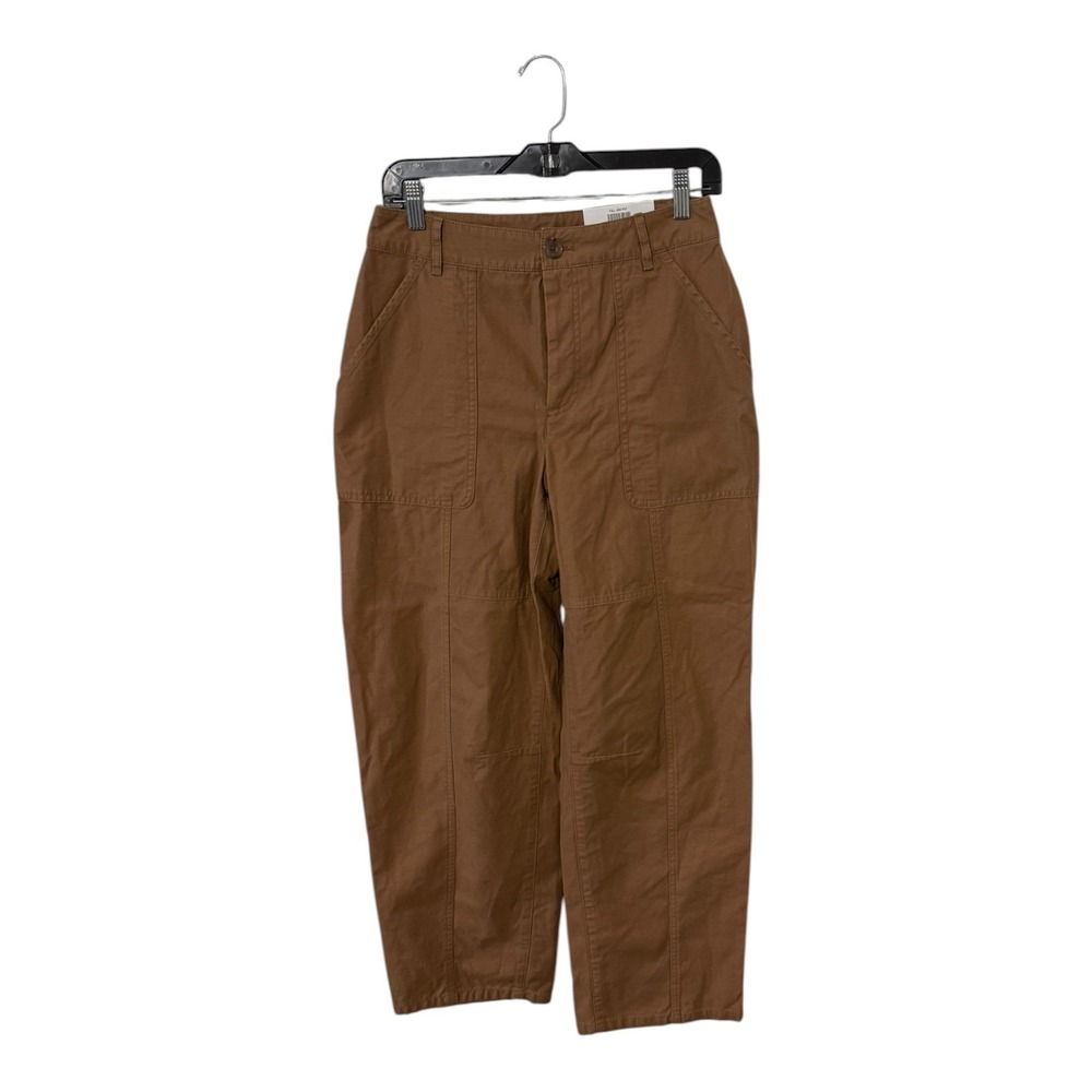 On 34th Womens Straight Leg Ankle Pants Salty Nut Brown Cotton Size 4 NEW